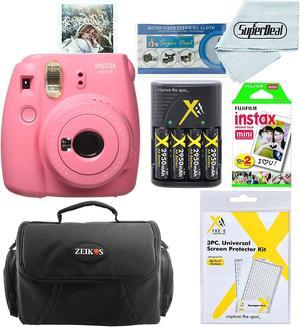 Fujifilm Instax Mini 9 Instant Film Camera Pink with 20 Film Sheets  Bag