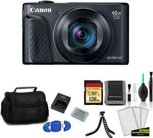 Canon PowerShot SX740 HS Digital Camera (Black) with 128GB Memory Card + More - International Model