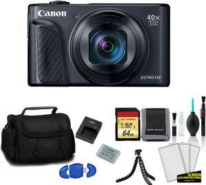 Canon PowerShot SX740 HS Digital Camera (Black) with 64GB Memory Card + More - International Model