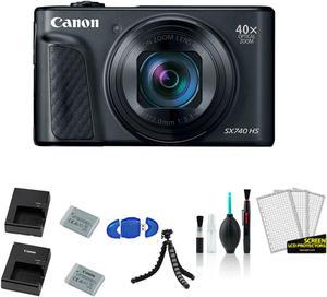 Canon PowerShot SX740 HS Digital Camera Black with Extra Battery and Charger  More  International Model
