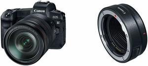 Canon EOS R Mirrorless Digital Camera w/24-105mm Lens & Mount Adapter