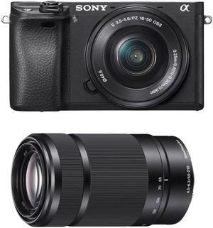 Sony Alpha a6300 Mirrorless Digital Camera with 16-50mm and 55-210mm Lenses Kit (Black) (International Model)