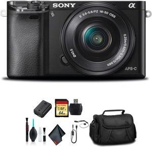 Refurbished Sony Alpha a6300 Mirrorless Digital Camera with 1650mm and 55210mm Lenses Kit Black International Model