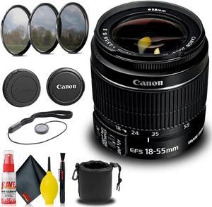Canon EF-S 18-55mm f/3.5-5.6 IS II Lens (2042B002) + Filter Kit Base Bundle