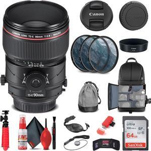 Canon TS-E 90mm f/2.8L Macro Tilt-Shift Lens (2274C002) + Filter Kit + More