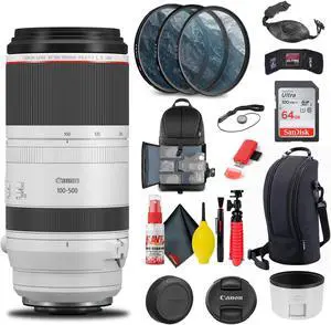 Canon RF 100-500mm f/4.5-7.1L IS USM Lens (4112C002) + Filter Kit + More