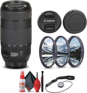 Canon EF 70-300mm f/4-5.6 IS II USM Lens (0571C002) + Filter + Cap Keep Base Bundle