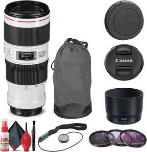 Canon EF 70-200mm f/4L IS II USM Lens (2309C002) + Filter + Cap Keeper Base Bundle