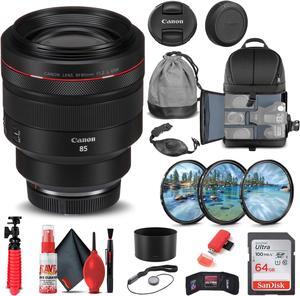 Canon RF 85mm f/1.2L USM Lens (3447C002) + Filter Kit + BackPack + More