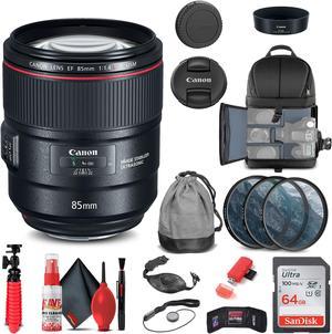 Canon EF 85mm f/1.4L IS USM Lens (2271C002) + Filter Kit + BackPack + More