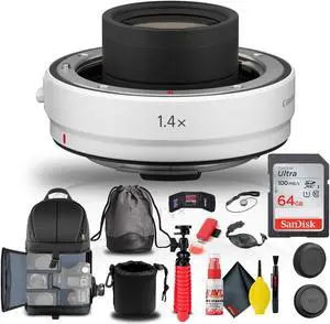 Canon Extender RF 1.4x (4113C002) + BackPack + 64GB Card + Lens Pouch + More