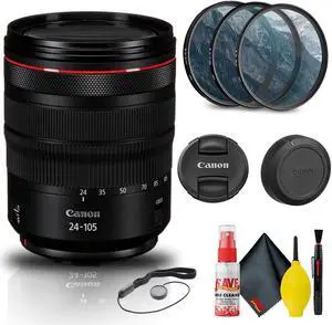 Canon RF 24-105mm f/4L IS USM Lens (2963C002) + Filter Kit + Cap Keeper Base Bundle