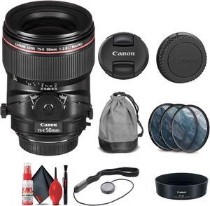 Canon TS-E 50mm f/2.8L Macro Tilt-Shift Lens (2273C002) + Filter Kit + More
