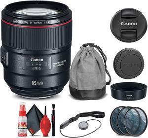 Canon EF 85mm f/1.4L IS USM Lens (2271C002) + Filter Kit + Cap Keeper Base Bundle