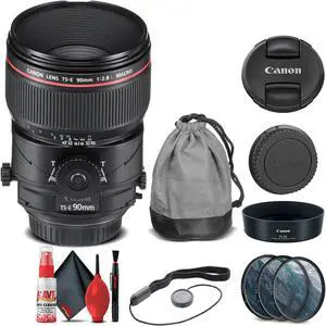 Canon TS-E 90mm f/2.8L Macro Tilt-Shift Lens (2274C002) + Filter Kit + More