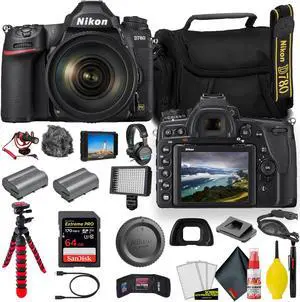 Nikon D780 24.5 MP Full Frame DSLR Camera with 24-120mm Lens (1619) - Video Bundle  - W/ Sandisk Extreme Pro 64GB Card + Rode Mic + 4K Screen + Headphones + Extra Battery + Nikon Case + More (Renewed)