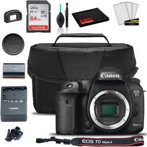 Canon EOS 7D Mark II DSLR Camera (Body Only) (9128B002) +  EOS Bag +  Sandisk Ultra 64GB Card + Clean and Care Set (International Model)