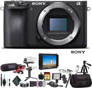 Sony Alpha a6500 Mirrorless Camera ILCE6500/B With Bag, Zhiyun-Tech WEEBILL Stabilizer, Tripod, 2x Extra Batteries, Rode Mic, LED Light, 2x 64GB Memory Cards, External Monitor , Essential Accessories