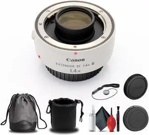Canon Extender EF 1.4X III (4409B002) + Lens Pouch + Cap Keeper + More