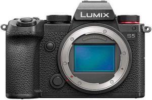 Panasonic LUMIX S5 Full Frame Mirrorless Camera, 4K 60P Video Recording with Flip Screen & WiFi, L-Mount, 5-Axis Dual I.S, DC-S5BODY (Black)