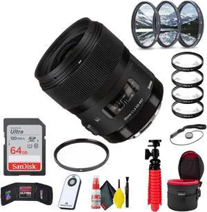 Sigma 35mm f/1.4 DG HSM Art Lens for Canon EF (Deluxe Bundle) With Accessories