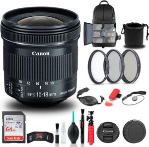 Canon EF-S 10-18mm f/4.5-5.6 IS STM Lens (9519B002) + Filter + BackPack + More
