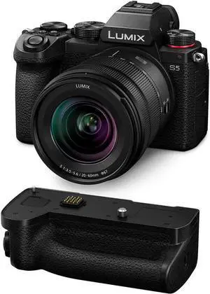 Panasonic Lumix DC-S5 Mirrorless Digital Camera with Lumix S 20-60mm f/3.5-5.6 L-Mount Lens DMW-BGS5 Battery Grip Panasonic Lumix DC-S5 Mirrorless Digital Camera with Lumix S 20-60mm f/3.5-5.6 L-Mount Lens DMW-BGS5 Battery Grip