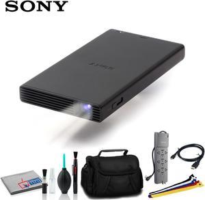 Sony 105-Lumen WVGA DLP Pico Projector with Cleaning Kit, Carry Case, Cable Straps, Surge Protector, and HDMI Cable