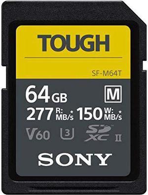 Sony TOUGH-M series SDXC UHS-II Card 64GB, V60, CL10, U3, Max R277MB/S, W150MB/S (SF-M64T/T1)