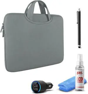 Tablet Essential Accessory Bundle with Dark Grey Sleeve