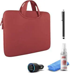 Tablet Essential Accessory Bundle with Red Sleeve