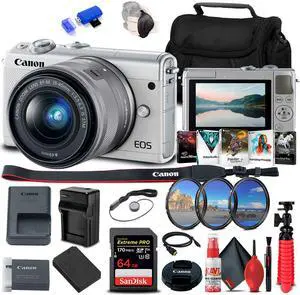 Canon EOS M100 Mirrorless Digital Camera with 15-45mm Lens Bundle