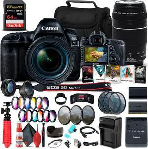 Canon EOS 5D Mark IV DSLR Camera with 24-70mm f/4L Lens (1483C018) Bundle