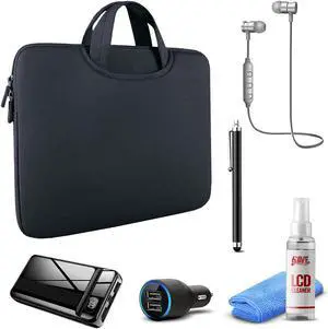 Tablet Travel Accessory Bundle with Black Sleeve