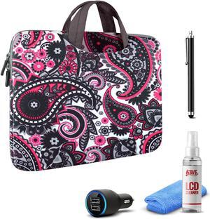 Tablet Essential Accessory Bundle with Black Paisley Sleeve