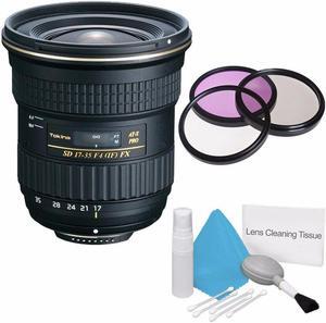 Tokina 17-35mm f/4 Pro FX Lens for Canon Cameras (International Model) +Deluxe Cleaning Kit + 82mm 3 Piece Filter Kit