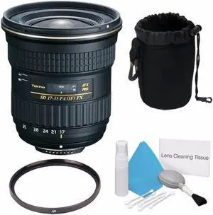 Tokina 17-35mm f/4 Pro FX Lens for Canon Cameras (International Model) +Deluxe Cleaning Kit + 82mm UV Filter + Deluxe Le