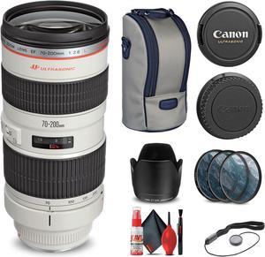 Canon EF 70-200mm f/2.8L USM Lens (2569A004) + Filter Kit + Cap Keeper + More