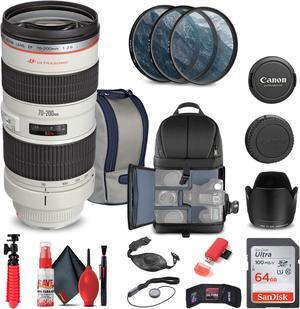 Canon EF 70-200mm f/2.8L USM Lens (2569A004) + Filter Kit + BackPack + More