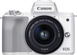 Canon EOS M50 Mark II + EF-M 15-45mm is STM Kit White (International Model)