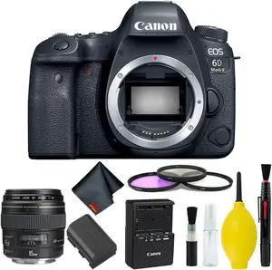 Canon EOS 6D Mark II DSLR Camera Body Only 3 Piece Filter Kit (International Model) w/Canon EF 85mm f/1.8 USM Lens - International Model