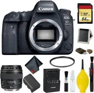 Canon EOS 6D Mark II DSLR Camera Body Only Memory Kit (International Model) w/Canon EF 85mm f/1.8 USM Lens - International Model