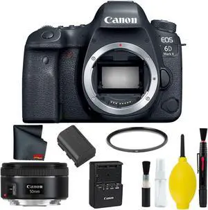 Canon EOS 6D Mark II DSLR Camera Body Only Basic Kit (International Model) w/Canon EF 50mm f/1.8 STM Lens - Internationa