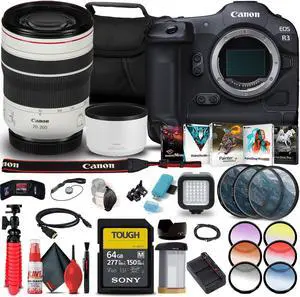 Canon EOS R3 Mirrorless Camera (4895C002) + Canon RF 70-200mm Bundle Tripod Bundle