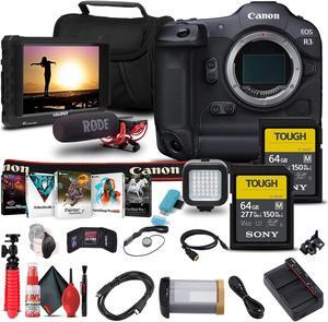 Canon EOS R3 Mirrorless Camera (4895C002) + 4K Monitor + VideoMic + More Bundle