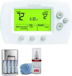 Honeywell TH6220 FocusPro 6000 5-1-1 Programmable Thermostat Kit with 4 AA Batteries