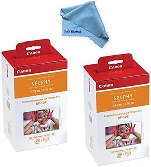 2 Pack Canon RP-108 High-Capacity Color Ink/Paper Set Designed for SELPHY Photo