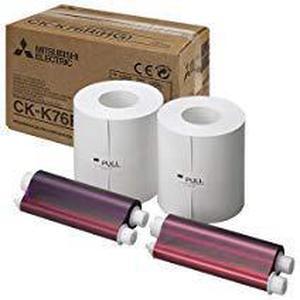 Mitsubishi CK-K76RHG 6" Paper & Ink Set for CP-K60DW-S Photo Printer, 4x6" 640 Prints/Roll