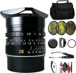 Leica M 28mm f/2 Summicron Aspherical - Black + 6Ave Accessory Kit