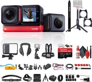 Insta360 ONE RS Twin Edition + Selfie Stick + 50-in-1 Accessory Kit + 64GB + More